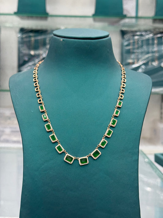 Elegant Emerald look- alike Necklace