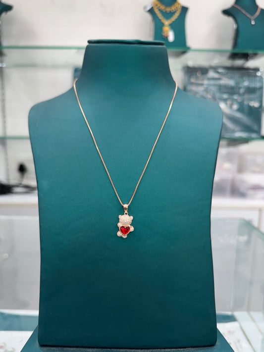 Teddy Bear Pendant Necklace