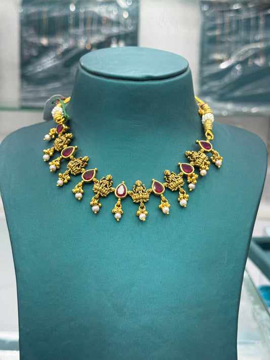 Traditional lakshmi necklace 925 Sterling silver