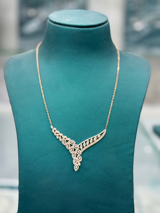 Leaf Motif 925 Sterling Silver Necklace